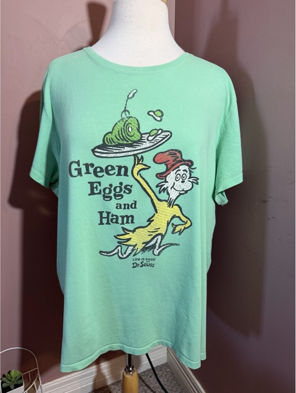 Life Is Good Crusher Tee Dr. Seuss Green Eggs and Ham Womens XXL